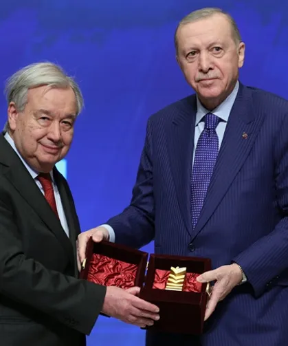 BM Genel Sekreteri Guterres'e Atatürk Uluslararası Barış Ödülü