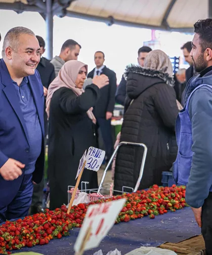 Ankara Keçiören'de Başkan Özarslan'dan pazaryeri ziyareti