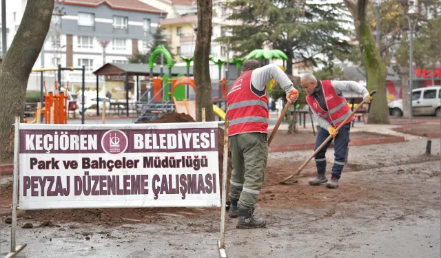 Ankara Keçiören'in park ve bahçeleri yenileniyor
