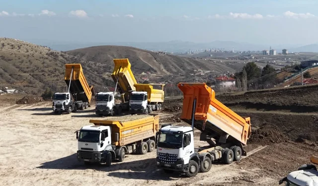 Keçiören'de dron destekli hafriyat kamyonu denetimi