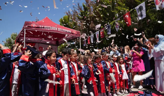 Ankara Keçiören'in minikleri ilk mezuniyet heyecanını yaşadı