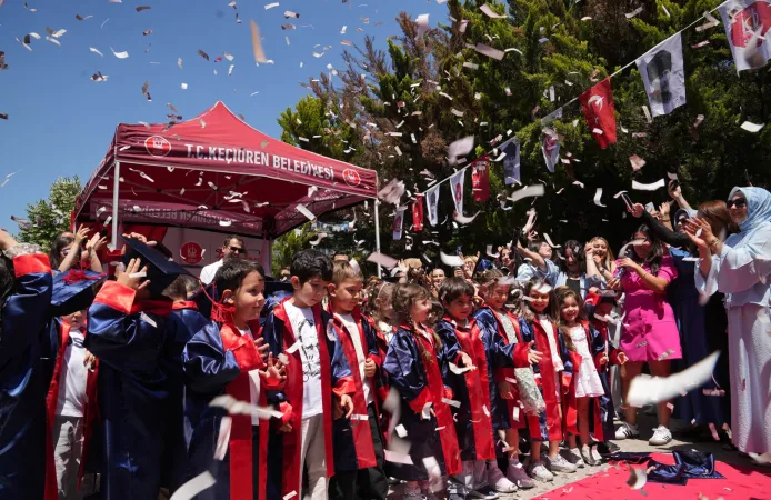 Keçiören'in minikleri ilk mezuniyet heyecanını yaşadı