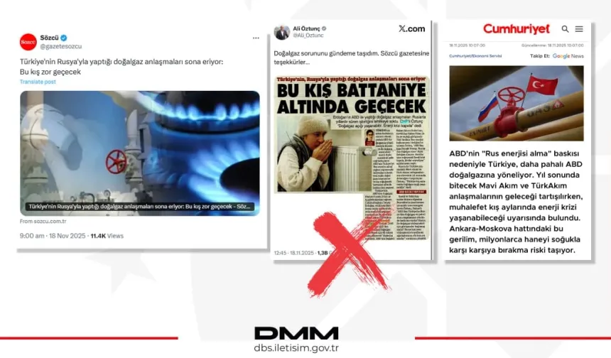 'Rus gazı kesiliyor, enerji krizi lapıda' iddialarına yalanlama