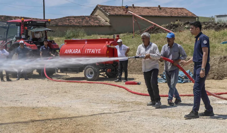 Ankara'da kırsal mahallelere yangın söndürme tankeri desteği