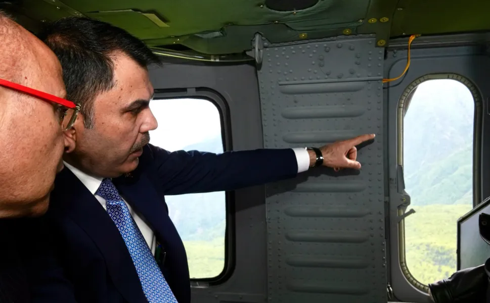 Bakan Kurum Bursa'yı havadan denetledi, talimatları verdi
