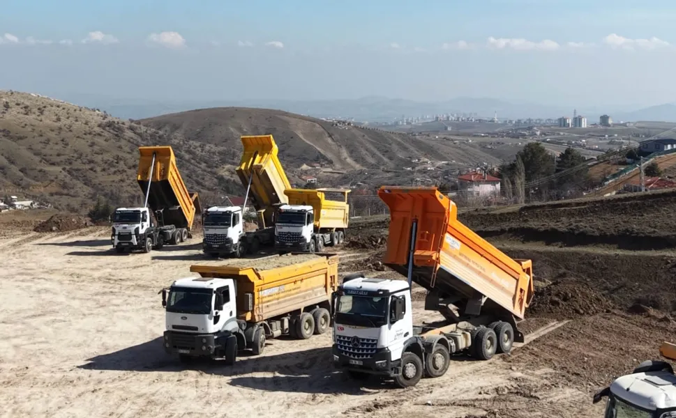 Keçiören'de dron destekli hafriyat kamyonu denetimi