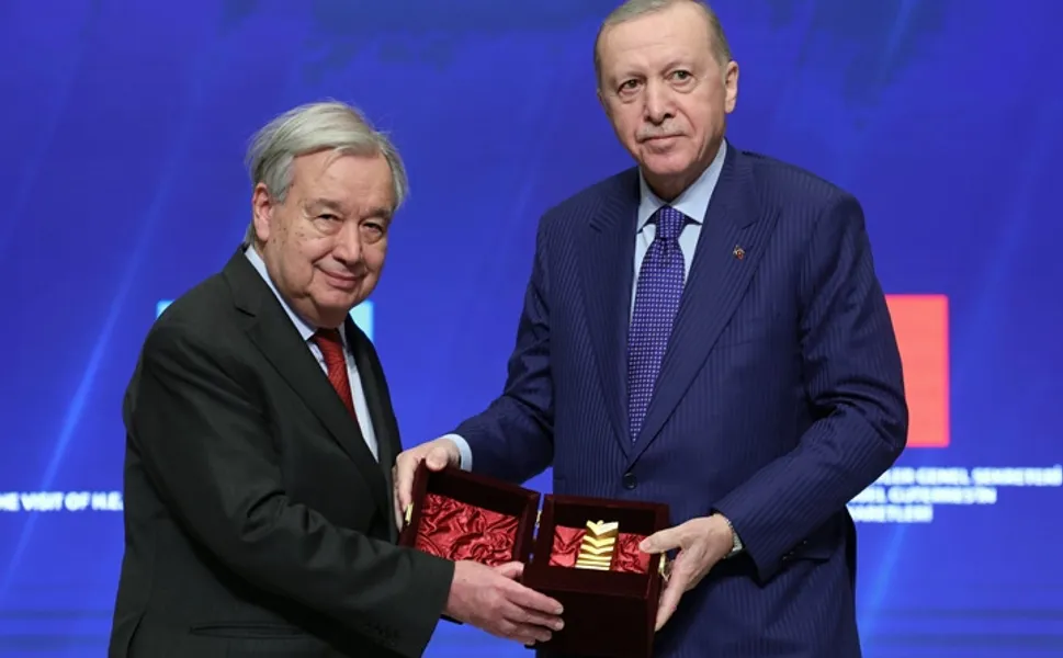 BM Genel Sekreteri Guterres'e Atatürk Uluslararası Barış Ödülü